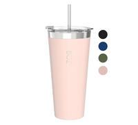 BOZ Tumbler - Tumbler with Lid and Straw - Insulated Tumbler Cup - Cups with Lid and Straw - Stainless Steel - Thermal Cup Perfect for Hot and Cold Drinks - BPA Free (650 ml / 22oz, Pink)
