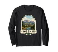 Bozeman Montana Scenic Mountain Landscape Art Long Sleeve T-Shirt