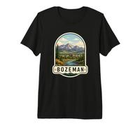 Bozeman Montana Scenic Mountain Landscape Art Premium T-Shirt