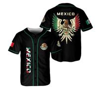 BOZENTIM Mexico Baseball Jersey Shirts, Jersey De Mexico Flag Jersey for Men Women, Mexican Eagle Unisex Shirt Sports Gifts, Mx1, XL