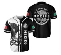 BOZENTIM Mexico Baseball Jersey Shirts, Jersey De Mexico Flag Jersey for Men Women, Mexican Eagle Unisex Shirt Sports Gifts, Mx3, Large