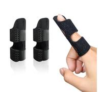 Bozenu Finger Splint, Universal Trigger Finger Brace for Broken/Arthritis Pain and Sprain Relief, Trigger Finger Splint for Middle, Index, Ring (2 Pack,Black)