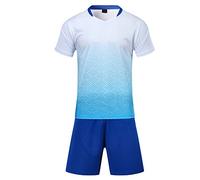 BOZEVON Boys Football Tracksuits - Kids Training Sports Sportswear Soccer Jersey Uniform Suit Summer Short Sleeve Football Pyjamas Clothing Set - T-Shirts & Shorts, White/UK M =Tag L