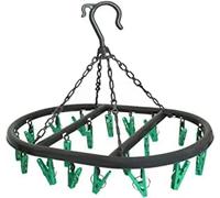 BozexPro 20 Pegs- Oval Sock Dryer Pegs, Sock Dryer For Washing Line, Green and Black Colour
