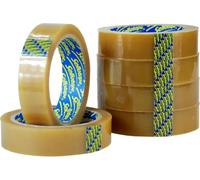 BozexPro 6x Sellotape Original Golden Clear Tape Rolls, 24mm x 50m Each, Easy Tear, Non-Static Sticky Tape, No Scissors Needed, Strong Multipurpose Adhesive Tape for Home, Office, School