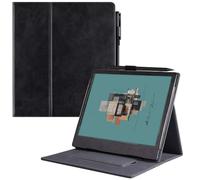 BOZHUORUI for Boox Note Air 5 C/Note Air4 C/Note Air3 C Case | Multi-Angle Adjustable Stand | with Auto Sleep/Wake | PU Leather Sleeve Cover with Hand Strap (Rock Black)