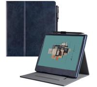 BOZHUORUI for Boox Note Air 5 C/Note Air4 C/Note Air3 C Case | Multi-Angle Adjustable Stand | with Auto Sleep/Wake | PU Leather Sleeve Cover with Hand Strap (Dark Blue)