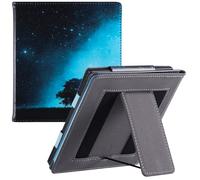 BOZHUORUI Stand Case for 7" Onyx Boox Go 7 Series (2024/2025 Released) & Boox Page e-Reader - Premium PU Leather Sleeve Cover with Two Hand Straps/Auto Sleep/Wake (Vast Starry Sky)