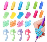 BOZILY 24 Pcs Pen Grips for Children, Soft Silicone Pencil Grips for Kids Writing Posture Correction & Hand Fatigue Relief, Non-Slip Ergonomic Pen Holders for School Homework, Drawing, 6 Styles