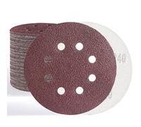 BOZILY 50 Pcs Sanding Discs, 125mm 8 Holes 5 Inch 40 Grit Hook and Loop Sander Pads，Sandpaper Assorted for Random Orbital Sander