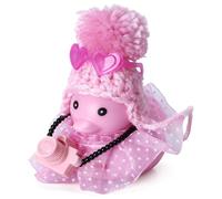 BOZILY Pink Rubber Duck Decoration with Knit Hat，Camera, Heart Sunglasses & Dot Dress - DIY Cute Car Dashboard Accessories, Winter Rubber Ducks, Girly Pink Gift for Jeep Wrangler