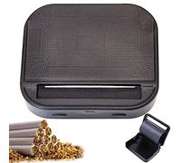 BOZILY Tobacco Rolling Machine, 1 PCS Automatic Cigarette Rolling Machine, 70mm Cigarette Portable Metal Box for Cigarette Rolling, Roller Cigarette Accessories(Black with Decorative Pattern)