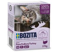 Bozita Appetizers in Jelly Wet Food with Turkey in Tetra Recart 16 x 370 g - Grain-Free - Sustainably Produced Cat Food for Adult Cats - Complete Food