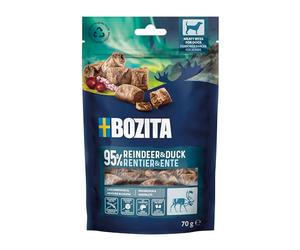Bozita Meaty Bites Dog Snack with 95% Reindeer & Duck - 70 g Grain-Free Dog Snacks without Chicken & Glycerin - Tasty Dog Treats Ideal as a Treat for Dogs During Training and as