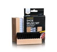 BOZONGO Shoe Brush Set, 2 Pack Shoe Polish Brushes for Shoe Cleaning, 9.5cm Perfect Traditional Wooden Handle Boot Brush for Mud Remover & Hard-to-Reach Areas