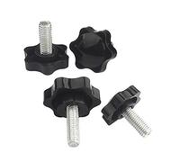 BOZONLI 10pcs M5×16mm Black Star Point Hex Head Thumb Screws, Premium Quality, Fully Threaded, Carbon Steel, Zinc Finish