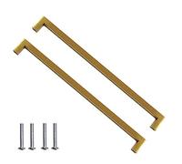 BOZONLI 2pcs Gold Handles for Cupboards & Draws, Square Stainless Steel Door Handles Kitchen Cabinet Drawer Pull Handles 320mm Hole Centers