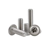 BOZONLI Flanged Head Button Machine Screws Bolts, Stainless Steel Phillips Head Screw Fasteners, M3*4mm,50 pcs