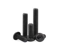 BOZONLI Hex Bolts High Tensile Round Allen Head Machine Screws Hex Socket Button Bolts Black, M4×12mm,30 pcs