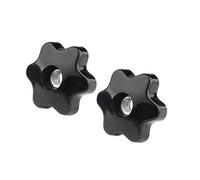 BOZONLI M16 Star Shape Head Clamping Nuts - Female Thread Through Hole Star Head Knob Grip, Black, 3pcs