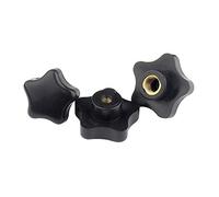 BOZONLI M6 Star Shape Head Clamping Nuts - Female Thread Clamping Knob Shape Knob Handle Hand Knob Handle for Machine Tool, Black, 5pcs