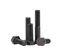 BOZONLI Mechanical Bolts High Tensile Hex Bolt Outer Hexagonal Screws Black, M12×60mm,3 pcs