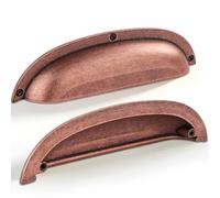 BOZWELL 5 Inch（128mm） Hole Center Antique Copper Heavy Duty Solid Cabinet Cup Pulls,Antique Bronze Kitchen Drawer Handles Cup for Cupboard Hardware Handles 6 Pack BZ2501
