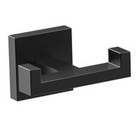 BOZWELL Double Towel Hooks for Bathroom Matte Black Wall Mount，Simple Modern Square Style Coat & Robe Hook，Stainless Steel Heavy Duty Door Hanger for Bathroom Bedroom Kitchen Hotel Pool 1052-B-1