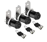 BOZXYE 3 Pack Cabinet Locks with Keys, 1-1/8" Tubular Cam Locks keyed Alike, RV Lock for Storage Door Cabinets Drawer Mail Box Tool Box Lock, Zinc Alloy
