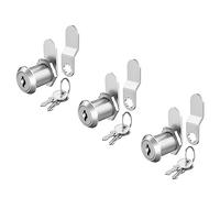 BOZXYE 3 Pack Mailbox Lock Cam Locks Keyed Alike, 1" Cabinet Lock with Key, Secure File Cabinet Drawer, Mailbox Lock Replacement for Storage Door Tool Box, Zinc Alloy, Silver Metal