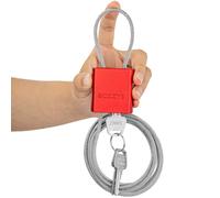BOZZYS Cable Lock with 3 Keys | Adjustable Steel Cable Lock | Aluminum Locks for Bikes, Gate, Lockers & Outdoor Gear (red-L 6.56ft(2m),D 1/6in(4mm))