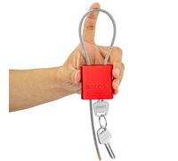 BOZZYS Cable Lock with 3 Keys | Adjustable Steel Cable Lock | Aluminum Locks for Bikes, Gate, Lockers & Outdoor Gear (red-L 1.15ft(0.35m),D 1/6in(4mm))