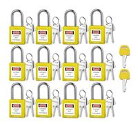 BOZZYS Lockout Tagout Locks with 2 Master Keys｜12-Pack Yellow OSHA Loto Lock｜Keyed Different & Laser Coding｜Lock Out Padlock Kits for Machinery & Electrical Panels