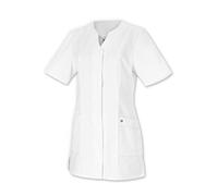BP 1639-485-21/18n, Women's tunic, 1/2 sleeve, V-neck with concealed press-stud band 215,00 g/m², fabric blend, Color white, Size 18n
