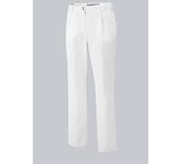 BP 1647-400-21/22n, Women's trousers, with pleats and pockets 215,00 g/m², fabric blend, Color white, Size 22n