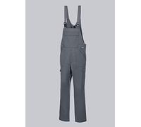 BP 1681-558-53 Unisex Work Bib & Brace, With Elasticated Adjustable Waist, 245,00 G/M², Fabric Blend, Dark Grey, Size Sl