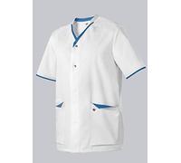 BP 1703-485-2106 His and Hers Tunic Regular Fit, 50% Cotton/50% Polyester, White/Azure, Size 2XLn