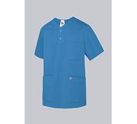 BP 1741-853-116 Unisex Slip-On Tunic, 1/2 Sleeve, V-Neckvwith Arm-Lift System, 200,00 G/M², Fabric Blend, Azure Blue, Size M