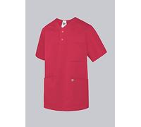 BP 1741-853-188 Unisex Slip-On Tunic, 1/2 Sleeve, V-Neckvwith Arm-Lift System, 180,00 G/M², Fabric Blend, Coral, Size S