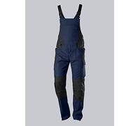BP 1821-565-1432-30/32l Fabric Blend Dungarees Stretch Braces with Clip Fastenings, 65% Polyester/35% Cotton, Night Blue/Black, 30/32L Size