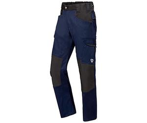 BP 1826-033-1432-41/42l Fabric Blend with Stretch Work Trousers for Men, High Waist at Back, 70% Cotton/28% Polyester/2% Elastane, Night Blue/Black, 41/42L Size