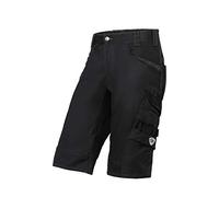 BP 1827-033-0032-35/36n Fabric Blend with Stretch Shorts, High Waist at Back, 70% Cotton/28% Polyester/2% Elastane, Black, 35/36N Size