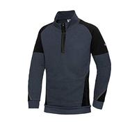 BP 1828-293-1432-4XL Stretch Men's Long Sleeve High Collar Zip 60% Cotton/40% Polyester Midnight Blue/Black, 4XL Size