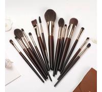 Bp Beauty Pro Set Of 14 Bp Professional Makeup Brushes In A Leather Case - Luxury And Precision In Brown & Gold Brown & Gold One Size