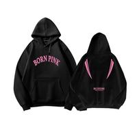 BP Born Pink Tour Merch Hoodie Kpop Jisoo Jennie Rosé Lisa Same Sweatshirt Men Women Fans Black-L