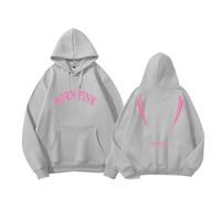 BP Born Pink Tour Merch Hoodie Kpop Jisoo Jennie Rosé Lisa Same Sweatshirt Men Women Fans Grey Thickened-S