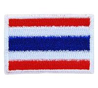 BP BRAUNERT PATCHES Thailand Siam Flag Small Iron-On Iron-On Patch Iron-On Patch Size 4.5 x 3.0 cm, blue-white-red