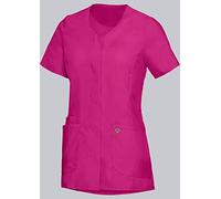 BP Med Tunics 1764-241-0830 Women's Tunic - 1/2 Sleeves and V-Neck - 49% Cotton, 48% Polyester, 3% Elastolefin - Slim Fit - Size: XSn - Colour: Fuchsia