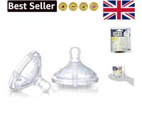 BPA-Free Baby Feeding Teats - 2 Medium Flow Nipples for Happy Feeding 3+
