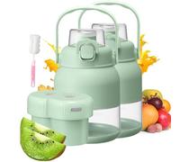 Bpa-Free Electric Citrus Juicer 17 Oz,Squeeze and Sip on the Go Juicer,Straw, Two Lids, Portable Mini Blender,Juice Cup for Smoothies, Shakes, Food Prep & Frozen Blending (2PCS)